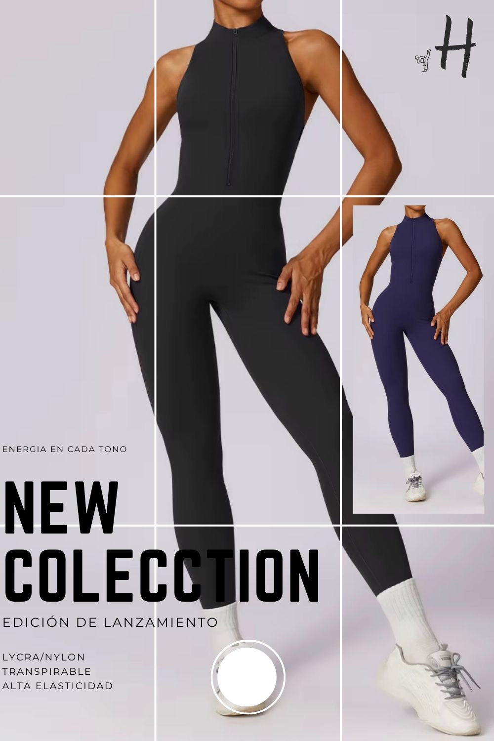 Body Cuello alto con cierre Negro