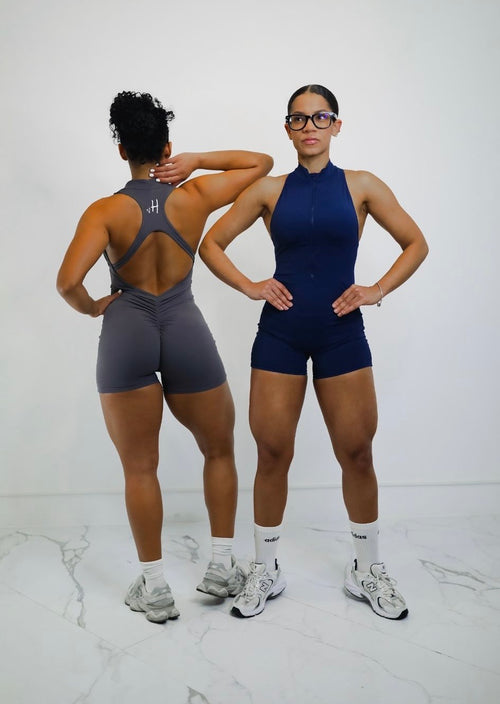 Body Cuello alto con cierre Short Azul Navy