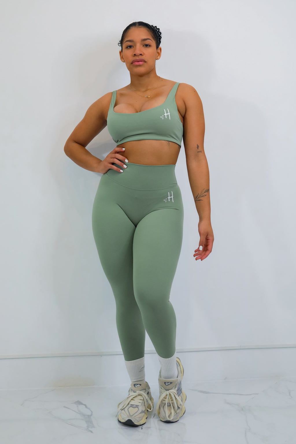Conjunto de Top + Leggings Verde
