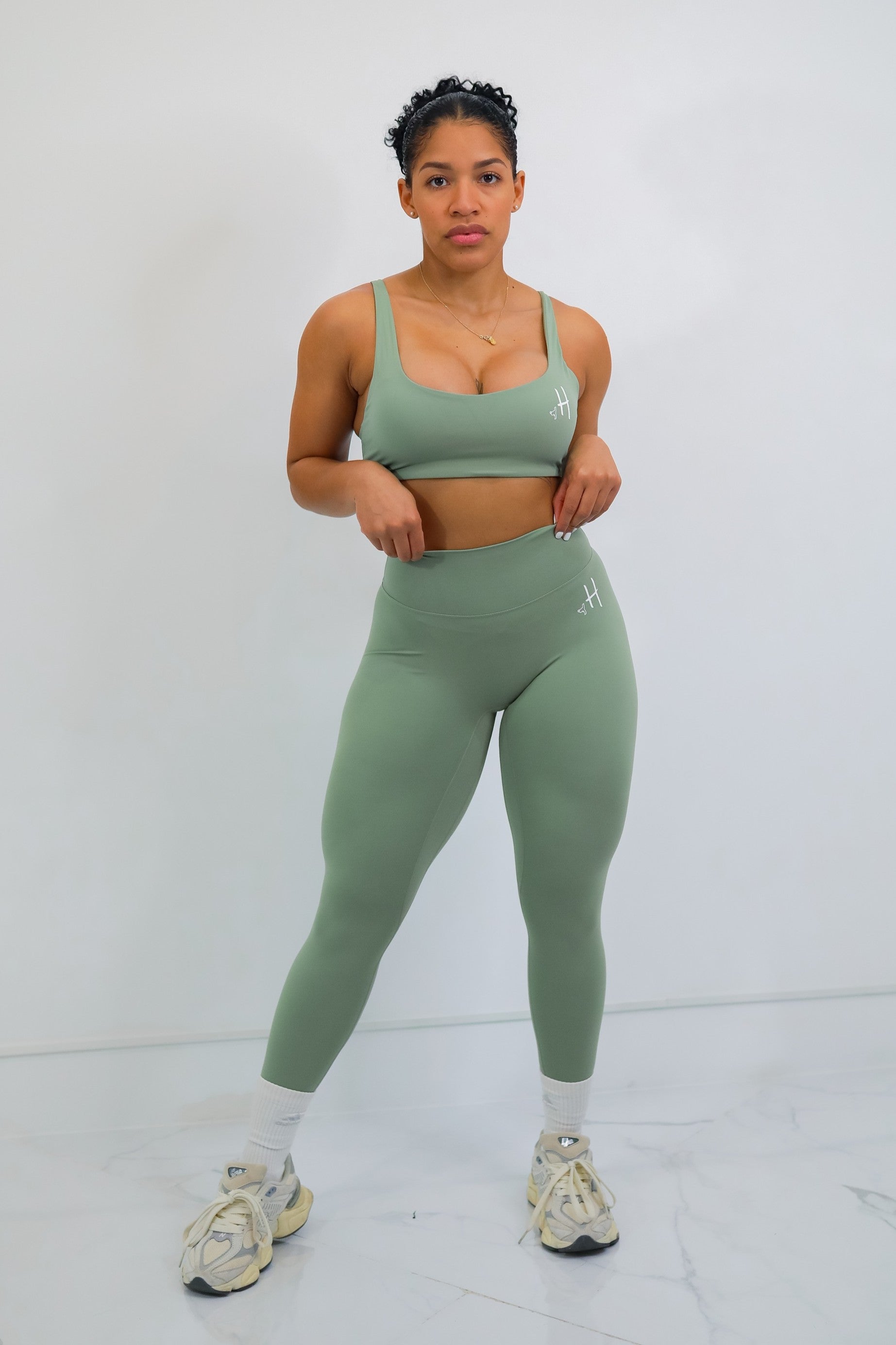 Conjunto de Top + Leggings Verde
