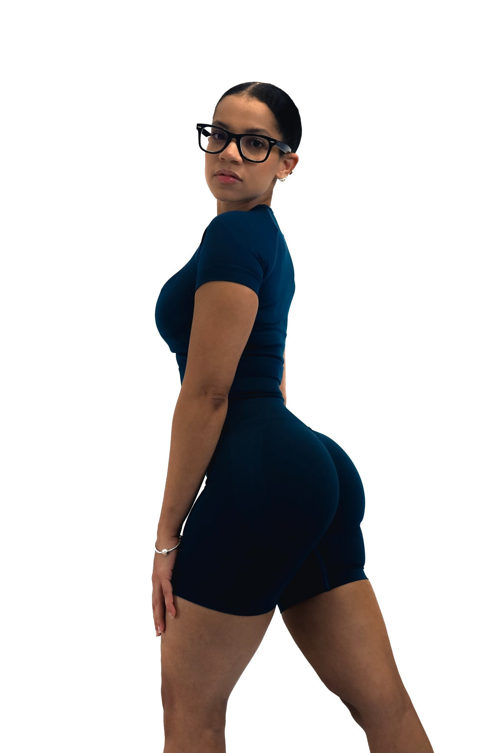 Conjunto Top con Mangas + Short Navy