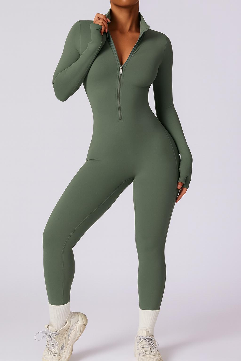 Body Manga Larga Verde