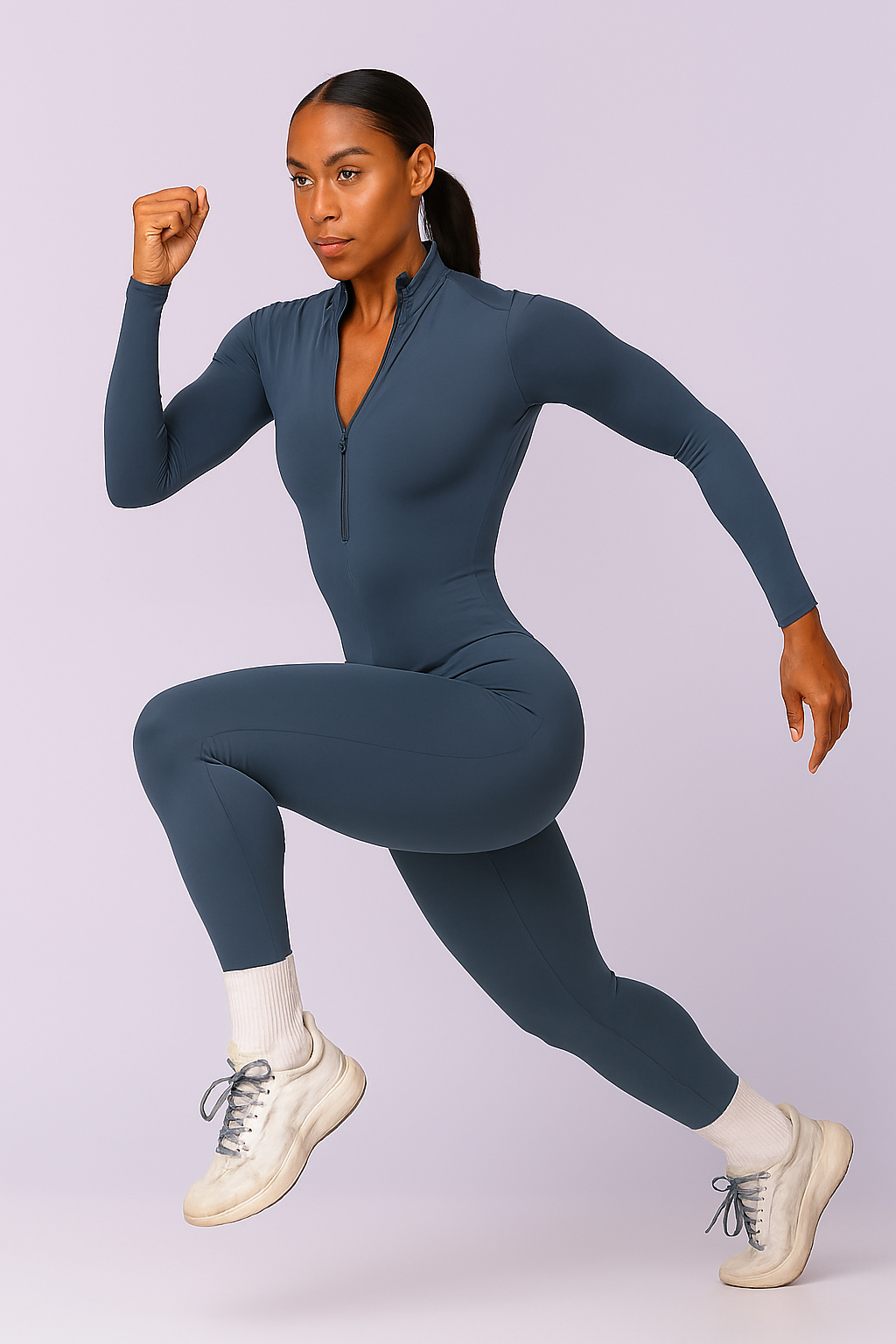 Body Manga Larga Navy