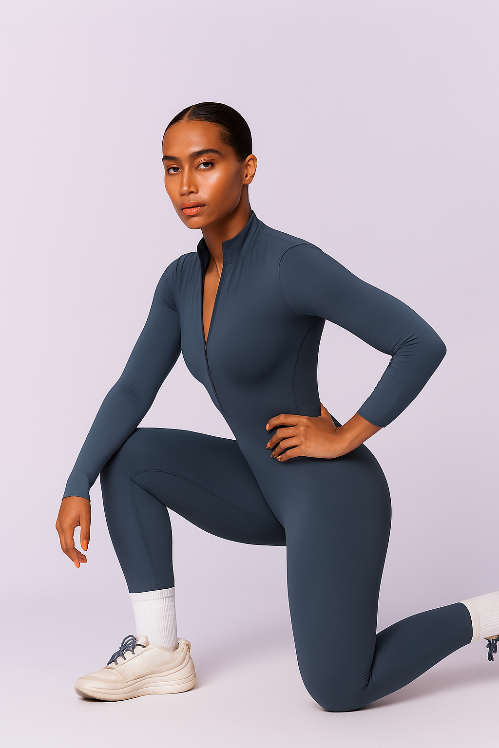 Body Manga Larga Navy