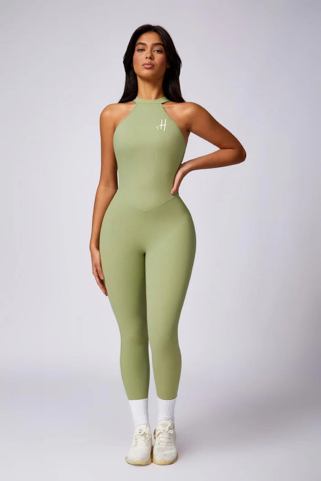 Body Sin Mangas Con Espalda Descubierta Verde